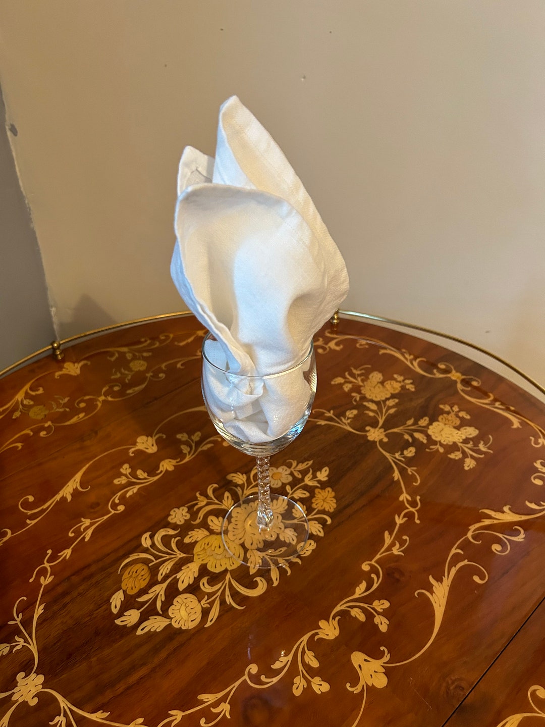 Linen Napkins, Set of 4 17 Square, White, Cream, Medium Weight Linen