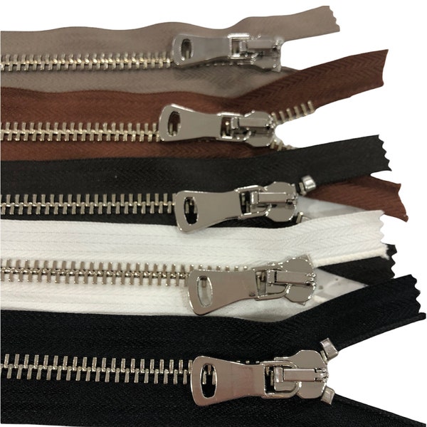 32 Inch Heavy Duty Separating-Zipper 43 Colors #8/ Pick Design Nickel / Antique Brass / Brass Metal Zippers