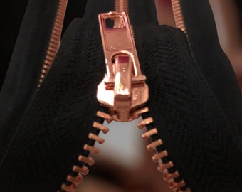 2" to 20 Inch One Way Medium-Weight Open-End Separating Zipper #5 Copper Finish Metal Zippers