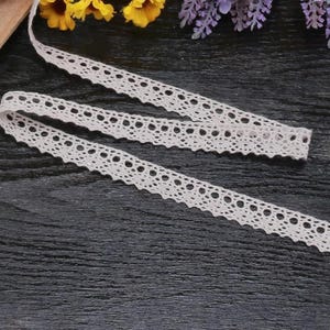 Cotton Lace Ribbon: Vintage Style Trim, DIY Crafts - 5 Meters