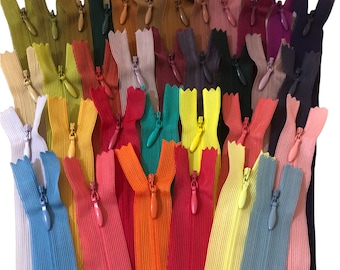 25 Pcs 9 Inch Invisible Zipper Closed - End Dress Zippers / 22 Cm