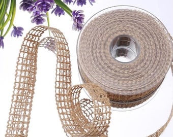 Netted Burlap Ribbon: 10 Meters Rustic Jute Trim