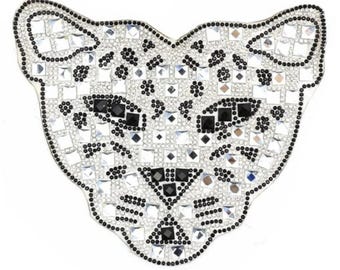 Crystal Stone Panther Patch - DIY Iron-On Applique