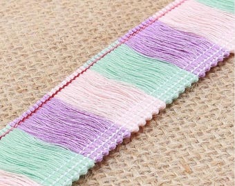 Pastel Tassel Fringe Trim: 2cm Ribbon, Sold By The Meter