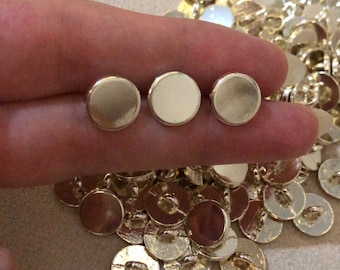 10 mm Gold Metal Buttons / 7 Pcs