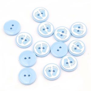 Bottoni per neonati blu graziosi - Set da 10 perforati per progetti di cucito - Bottoni perforati per abbigliamento per neonati - Bottoni per neonati - Forniture per cucire