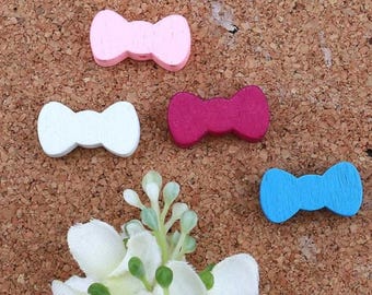 Wooden Bow Beads: Pacifier Chain Jewelry Making Supplies