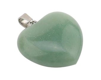 Aventurine Heart Pendant: Handcrafted Gemstone Necklace