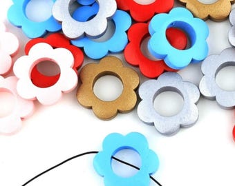 Handmade Wooden Flower Hoop Beads: DIY Jewelry Making