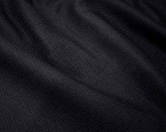 Black Cotton Linen Fabric – Apparel Sewing Material, 140cm Wide