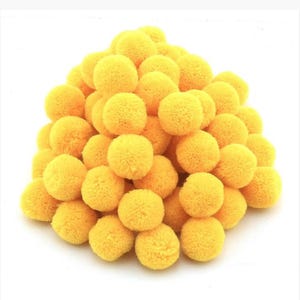 Yellow Wool Pompom Set - 10 Pieces- Craft Pompom Kit - Yellow Wool Pompoms - Set of 10 Craft Embellishments -DIY Craft Supplies