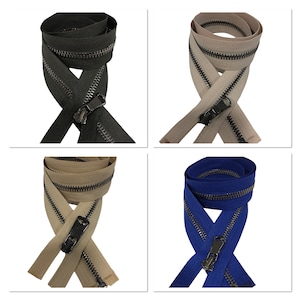 32 Inch One Way Separating Medium-Weight Open-End Zipper #5  Pick Design Antique Brass-Nickel-Brass Metal Zippers