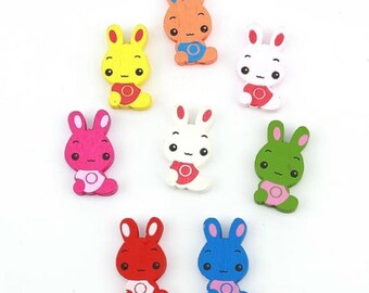 Handmade Rabbit Figured Pacifier Bead Set - Set of 5