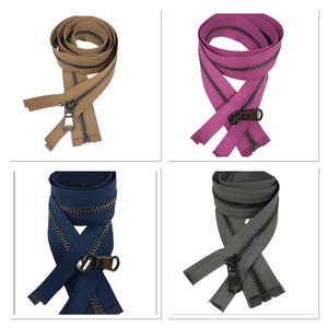 28 Inch One Way Separating Medium-Weight Open-End Zipper #5  Pick Design Antique Brass-Nickel-Brass Metal Zippers