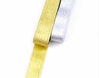 Glitter Ribbon: Shimmery Gold & Silver Craft Trim (10 Meters)