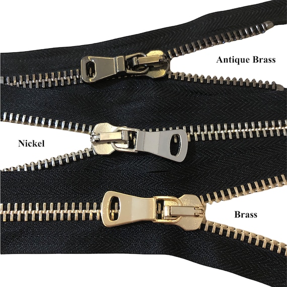 10 Brass Heavy Duty Two-Way Separating (Jacket) Zipper