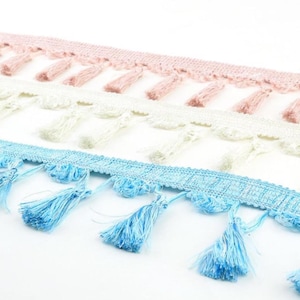 Decorative Tassel Fringe Trim: 8cm Wide Curtain Drape Trim - By The Meter