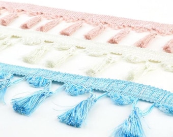 Decorative Tassel Fringe Trim: 8cm Wide Curtain Drape Trim - By The Meter