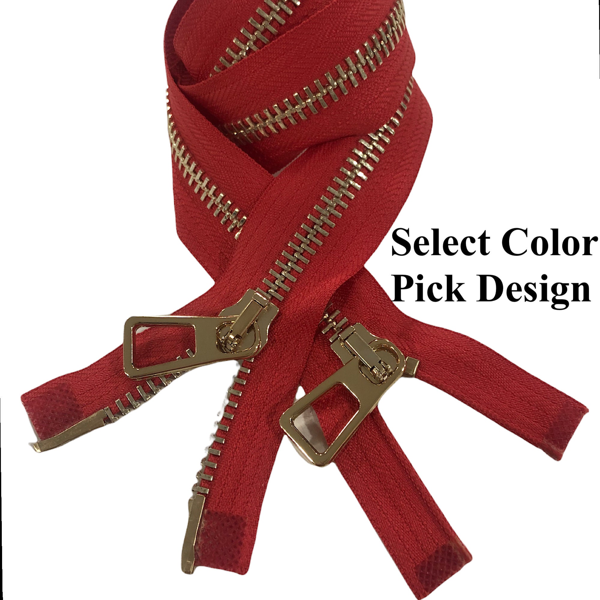 26 Inch Heavy Duty Two-way Separating Zipper: #8 Nickel, Brass