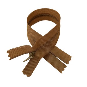 8 Inch Select Color Invisible Zipper Closed - End Dress Zippers / 20 Cm Light Brown