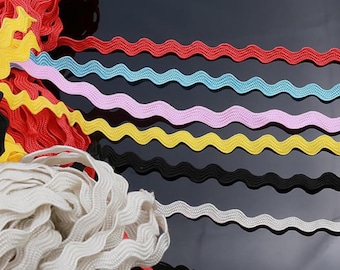 5mm Zigzag Ribbon Trim with Water Stone Accents - 5 Meters