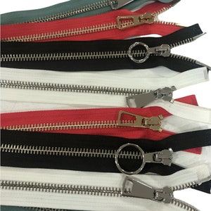 23 Inch 2-Way #8 43 Colors Heavy Duty Separating Zipper No 8/ Pick Design Nickel / Antique Brass / Brass Two Way Metal Zippers