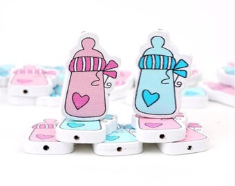 Handmade Wooden Pacifier Chain: Baby Bottle Bead Ornament