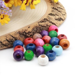 Bunte Holzperlen: DIY Schmuckzubehör (20 Stück, 14 mm)