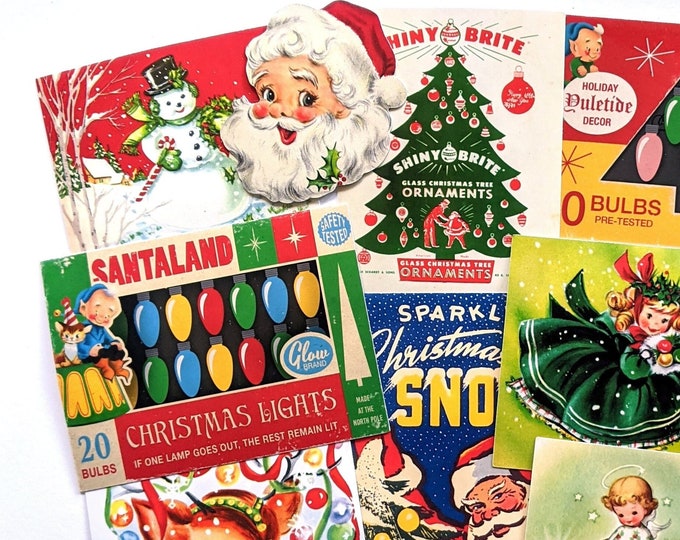 Retro Christmas Stickers. Mid Century Christmas, Card Making, Journal ...