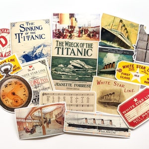 Vintage Titanic Sticker Pack | 16 Stickers | Junk Journal | Ephemera | Antique Stickers | Vintage Stickers | British History