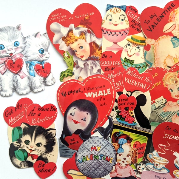Vintage Valentine Stickers Pack. Handmade Stickers for Journaling, Vintage Stickers, Retro Stickers, Vintage Aesthetic, Valentines Crafts