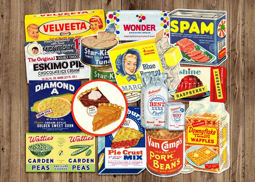 Retro Food Sticker Pack Vintage Stickers Ephemera Junk Journal Stickers ...