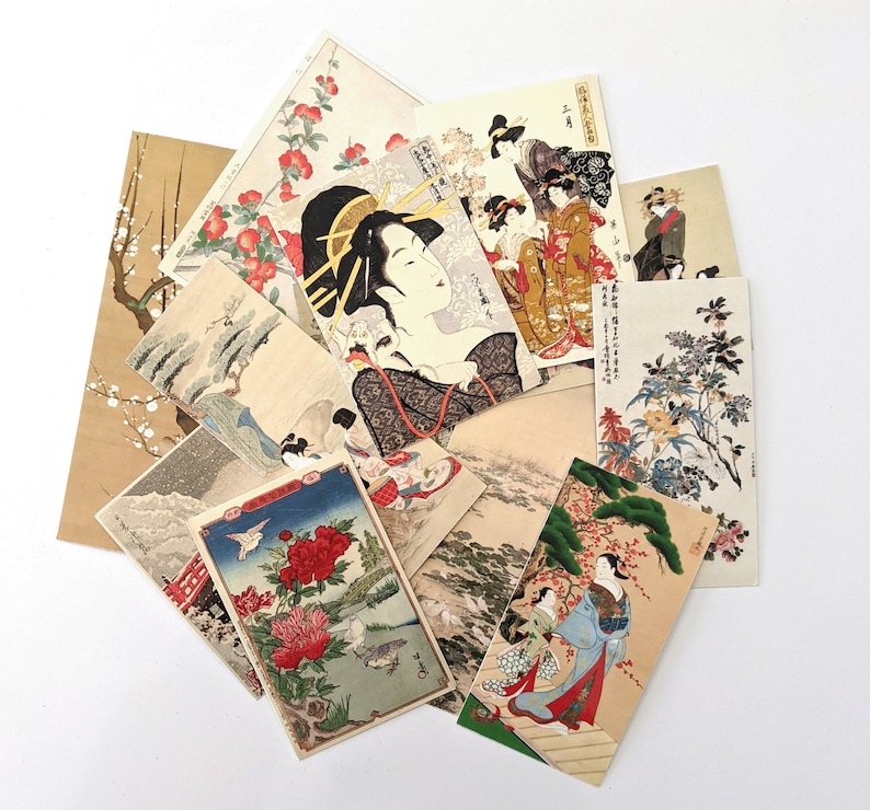 Vintage Japanese Art Stickers. Planner Stickers Junk Journal Etsy