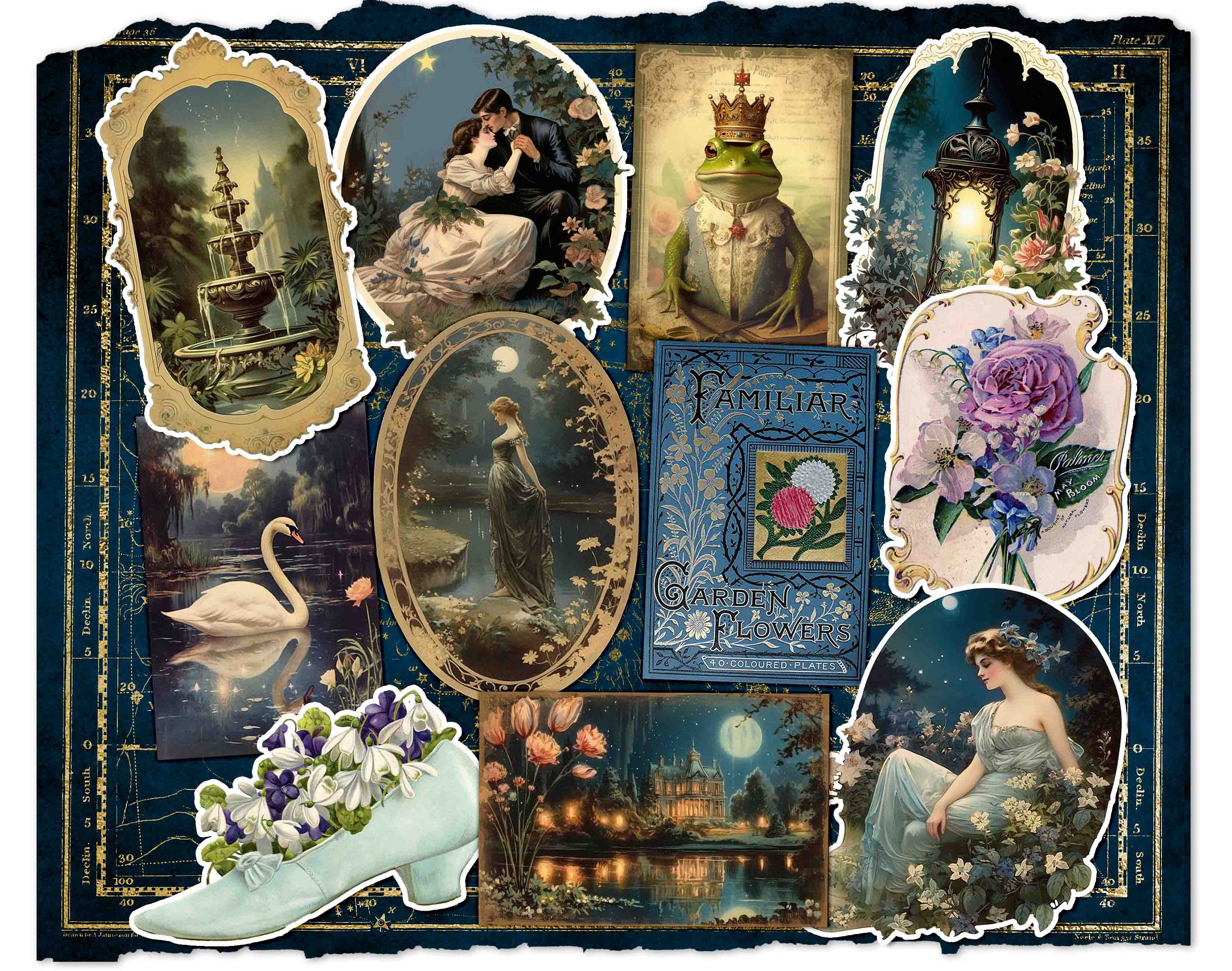 売上実績NO.1 Sticker Garden Midnight Victorian Pack Journal Junk - アンティーク雑貨