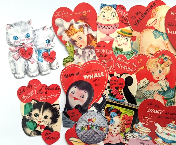 Vintage Valentine Stickers Pack. Handmade Stickers for Journaling