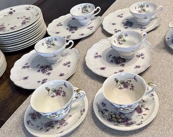 Vajilla y juego de té vintage "Adele" Meito Fine China de 30 piezas