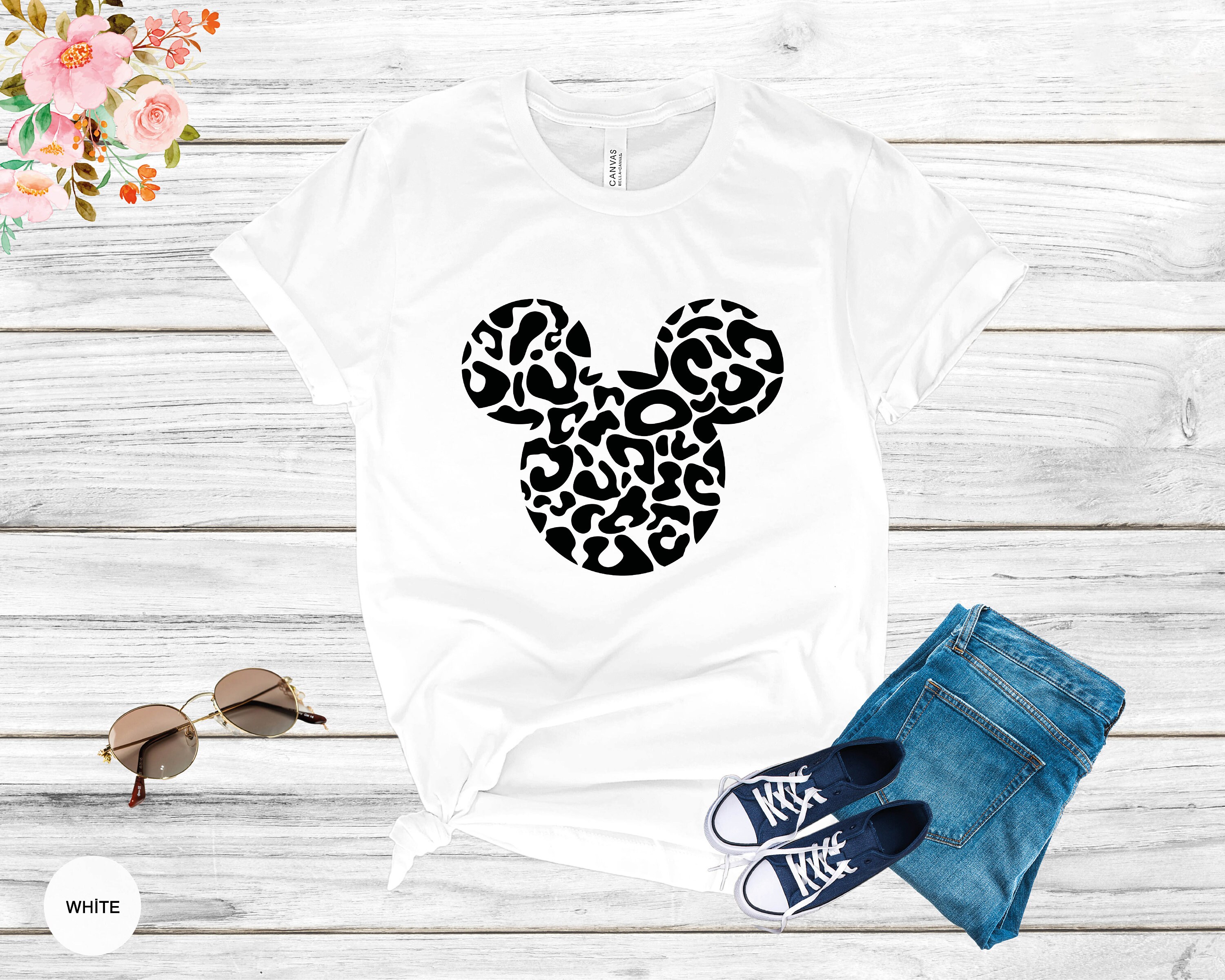 Patrón de leopardo y Minnie Mouse camisa San Etsy México