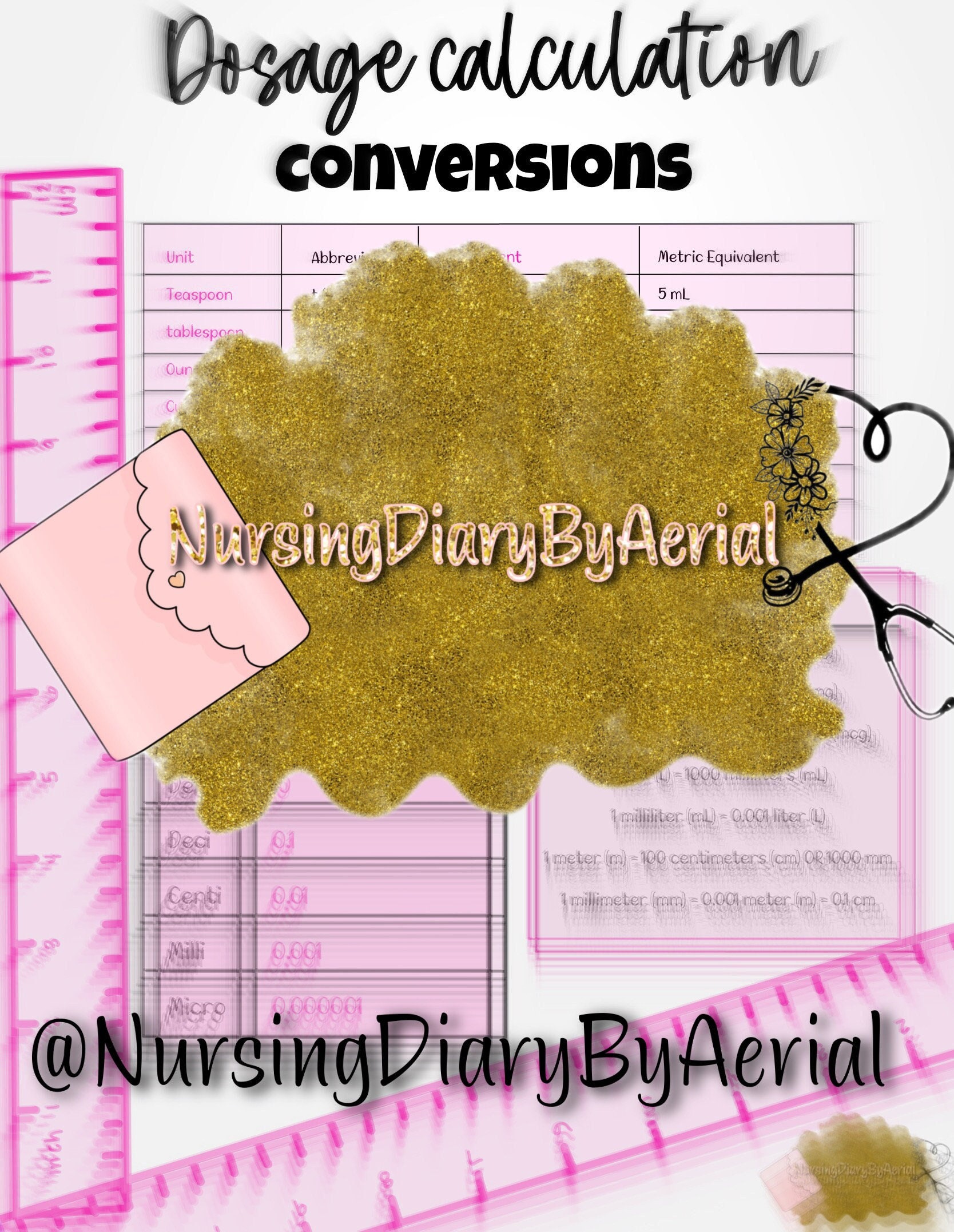 Dosage Calculation Conversions Etsy