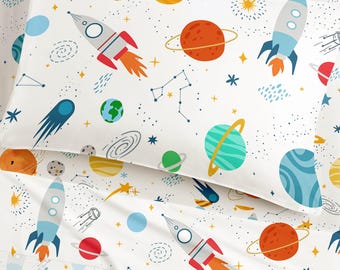 Sonnensystem Bettwäsche : 100% Baumwolle Space-Themed Bettwäsche, Crib size bis Queen size