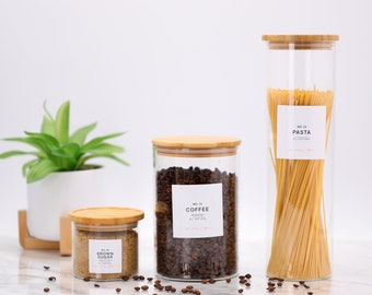 Minimalist-Numbered Pantry Labels • Water and Oil Resistant • Personalization Available  • by Sugar & Spice