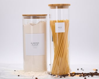 Simply Modern | Minimalist Pantry Labels • Water, Heat and Oil Resistant • Personalization Available • by Sugar& Spice