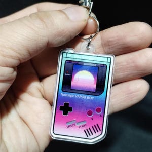 Vaporwave Gameboy Charm keychain | Vaporwave gaming, Cute Gift for Gamers , retro 80s accessories , kawaii accessary , GBA , video games
