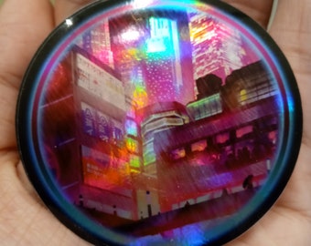 Cyberpunk City Sticker - Neon City   |  vaporwave  , 80s, retro, cityscape, neon, sunset, decal, aesthetic, blade runner , 2077