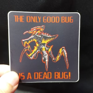 Pegatina de Starship Troopers / fan art, pixel art, libertad, democracia, libertea, botella de agua, calcomanía de regalo para jugadores y esposos