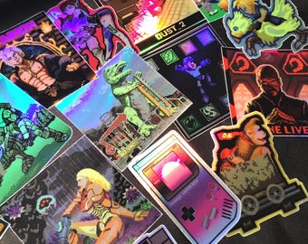 Gaming Stickers PICK ANY 10  | retro gaming sprites | SNES PS1 gaming  | gifts for nerds | laptop sticker decor