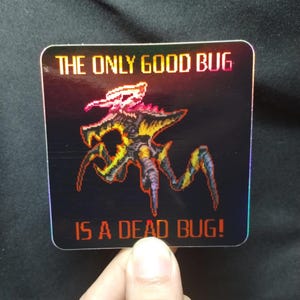 Pegatina de Starship Troopers / arte de insectos alienígenas, arte holográfico, derechos de libertad, democracia, libertea, botella de agua, regalo para jugadores