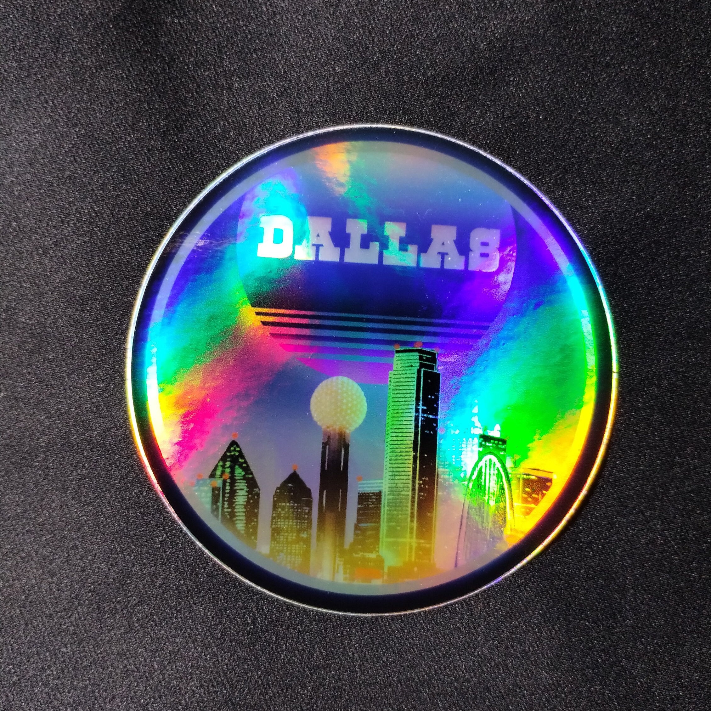 Dallas Skyline Sticker || Holographic , Retrowave, Vaporwave , Travel ...
