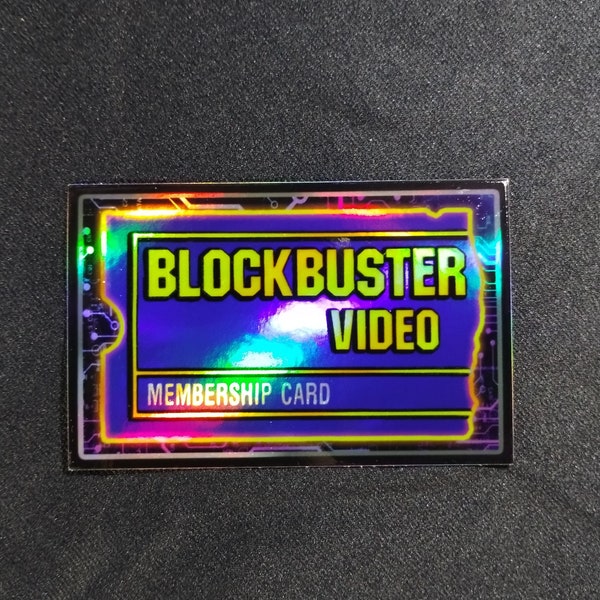 Holographic Sticker-  Blockbuster Card   | Y2k | Retrowave | Vaporwave | 90s | Cyberpunk | VHS Tapes | Glitch
