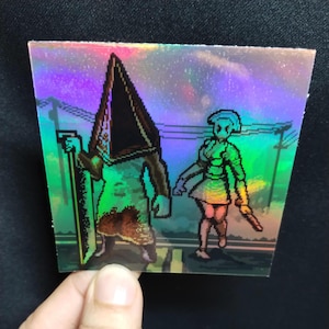 Pegatina Pyramid Nurse Head / juegos de terror / Pyramid Head / juegos de PS1 / videojuegos de los 90 / juego de terror / Silent Hill 2 / Halloween