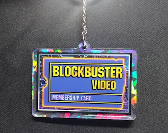 Blockbuster Card Keychain Charm | 2000s keychain charms | 90s nostalgia |  gift for millennials | analog gifts | gift for boomers